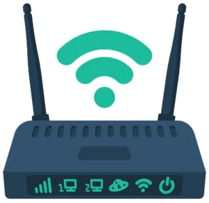 Illustration af trådløs router